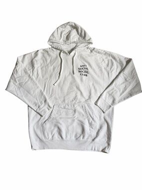 Anti Social Social Club White Hoodie with Black Logo